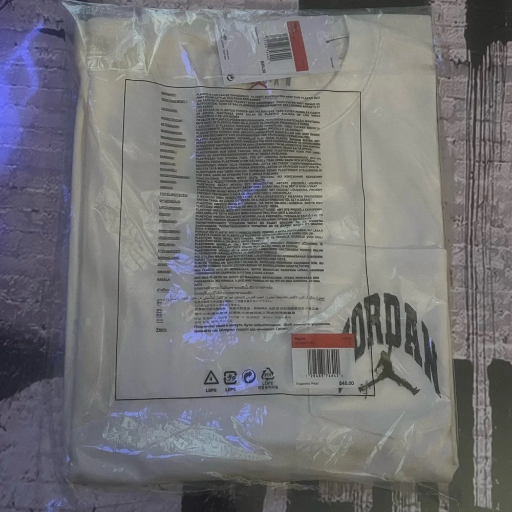 Jordan Off-White Long Sleeve Pocket Tee with Pocket Logo